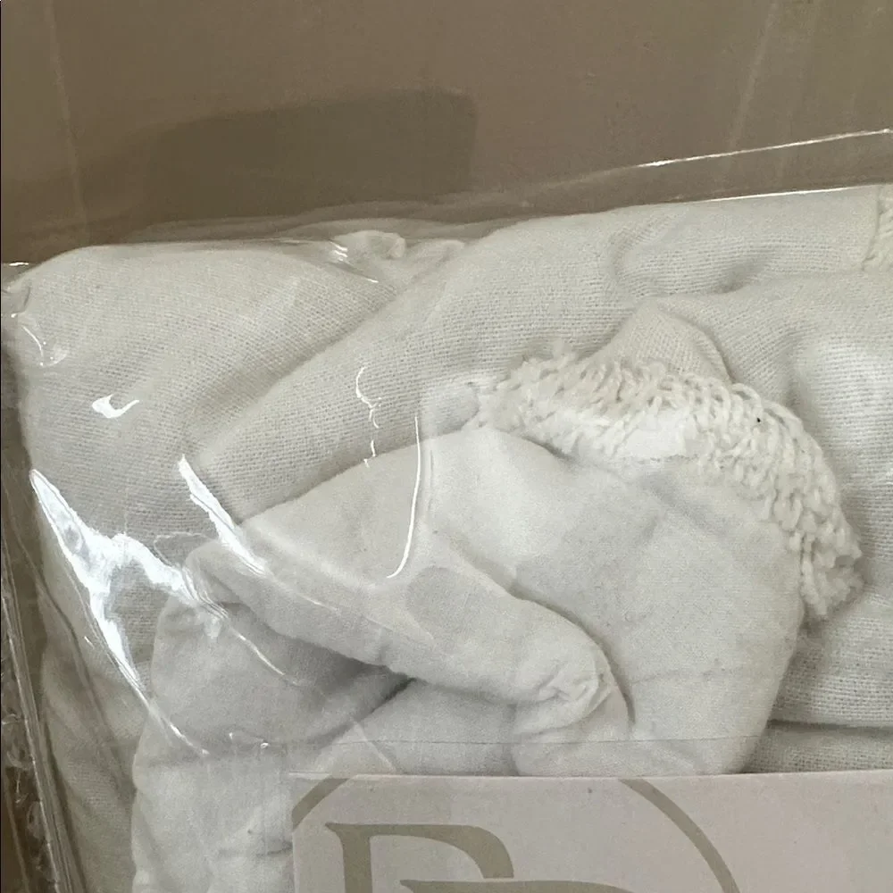 Ballard Designs Halle Pickstitch Quilted Bedding Sham - White (2) STANDARD